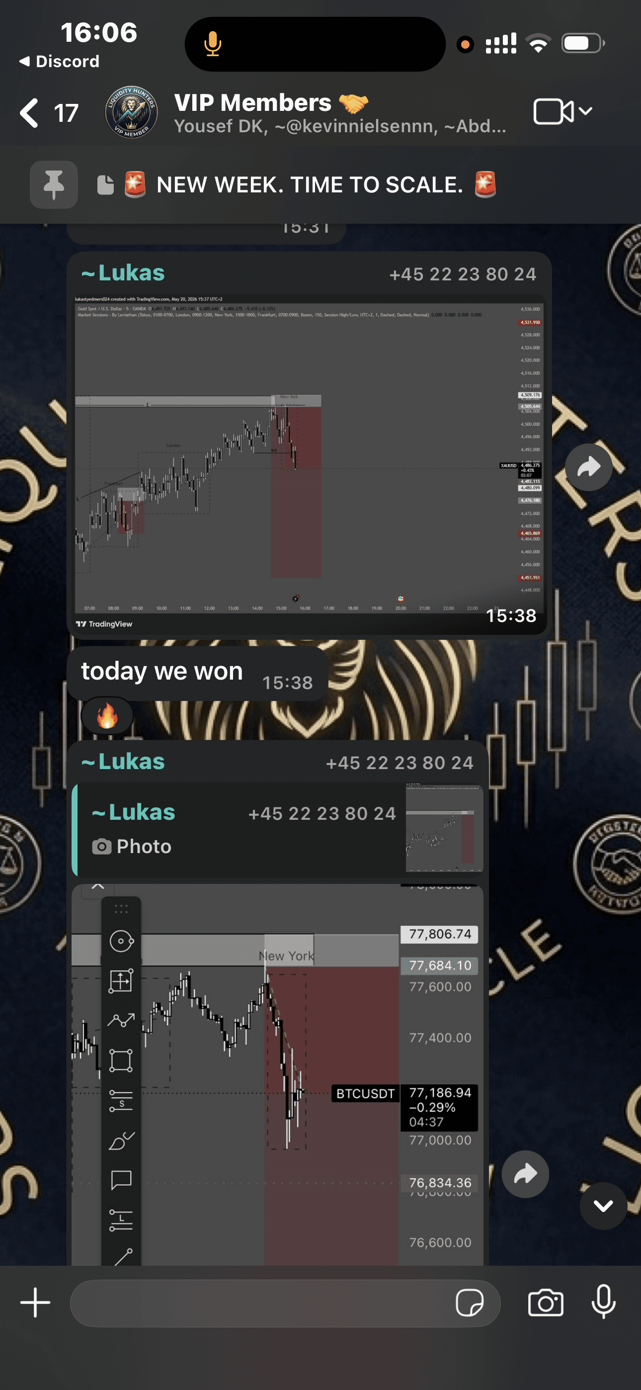 Lukas sharing win in VIP Members group